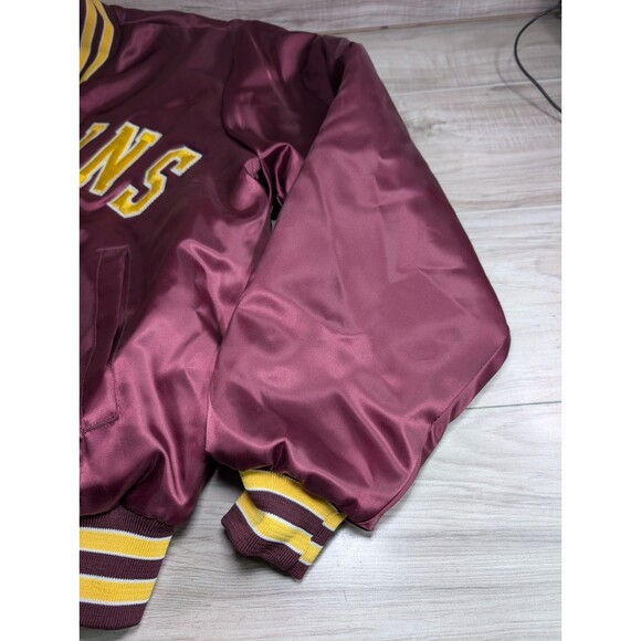 Vintage Swingster Redskins Satin Varsity Bomber Jacket Size XL Quilted MADE USA - Picture 4 of 15